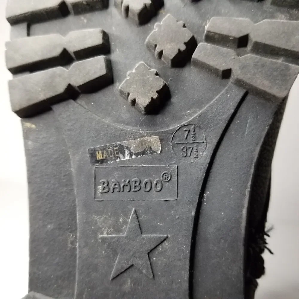Bamboo boots side zipper